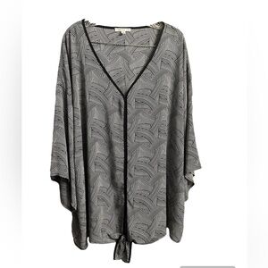 Spense Geometric Black White BlouseWomen 3XL Business Office Work Career